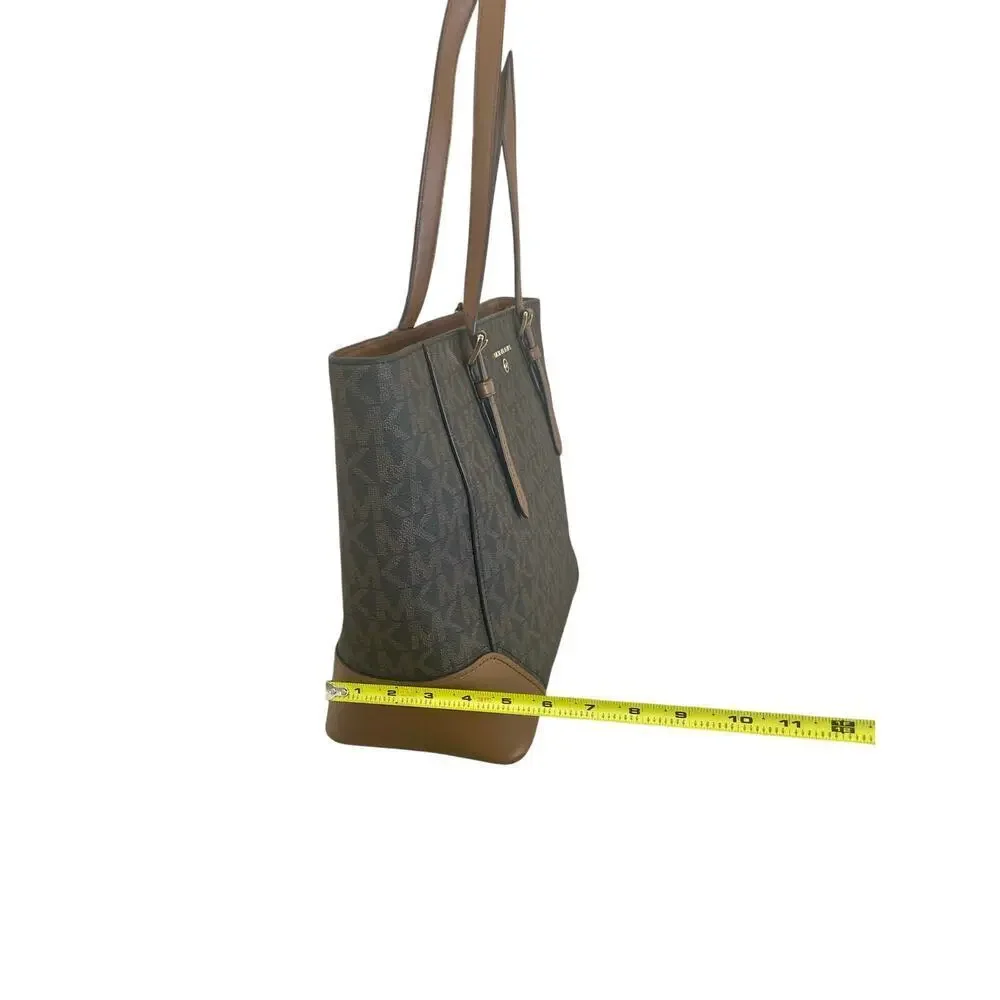 NEW MICHAEL KORS ARIA LARGE TOTE BAG BROWN/ACORN GOLD ACCENTS CARRYALL VERSATILE - Picture 8 of 16